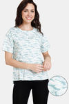 Zivame Pet Puzzle Knit Cotton Top - Whisper Blue — thumbnail 1